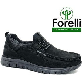 Resim Forelli Tanza Hakiki Deri Ortopedik Comfort Tımbır Erkek Casual Ayakkabı Siyah 