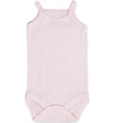 Resim Novibaby 24-36 Ay Jakarlı İp Askılı Pembe Bebek Atlet Body Zıbın Çıtçıtlı 100% Pamuk Pembe 