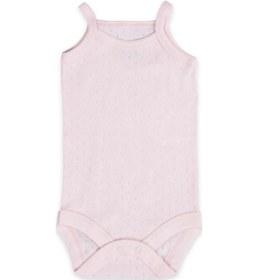 Resim Novibaby 18-24 Ay Jakarlı İp Askılı Pembe Bebek Atlet Body Zıbın Çıtçıtlı 100% Pamuk Pembe 