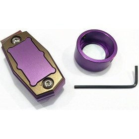 Resim Yaleker Magneetik Metal Bilardo Şekeri Tutucu - Çift Renkli Mor+kahverengi Dairesel Desenli Oyun Aksesuarı 