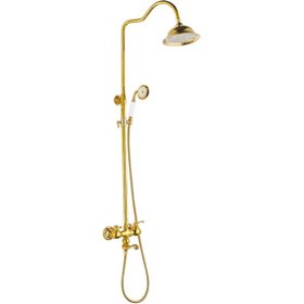 Resim Acar Roza Gold Banyo Bataryası + Yağmur Duş Seti Altın 