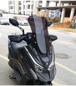 Resim Motocam Kymco Dtx 250 Ön Cam 2021-2026 Model 55cm Siyah Renkli 4mm Orta Boylu 