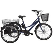 Resim Bisan BİSAN e-PORTER ÜÇ TEKERLİ ELEKTRİKLİ BİSİKLET 44CM V 24 JANT 3 VİTES LACİVERT BEYAZ 