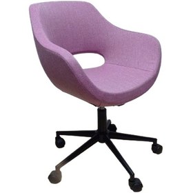 Resim Ofis Koltuğu Çalışma Sandalyesi Pembe Renk Keten Kumaş Döküm Süng 