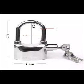 Resim Xolo Tüm Motosikletlere Uyumlu Alarmlı Motosiklet Bisiklet Gümüş Asma Kilit 110 Desibel XLK403 