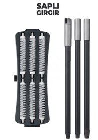 Resim Saplı Gırgır - 6 Silindirli Saplı Gırgır - Manuel Süpürge - 110 Cm Demonte Kaliteli Sap - Hazneli Çok Renkli 