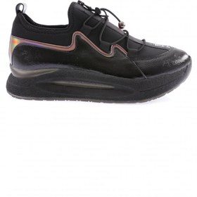 Resim Dgn Kadın Kalın Taban Yazı Detaylı Lastik Ipli Sneakers Ayakkabı Siyah 9432692 