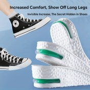 Resim Erkekler & Kadınlar için! 1 Çift Boy Artırıcı Rahat Tabanlık - Yumuşak, Nefes Alabilen TPU ile Şok Emici, 1.5-3.51 cm Kaldırma Artırma, Sneaker & Spor Ayakkabılar için Görünmez Boy Artırma, Boy Artırıcılar 