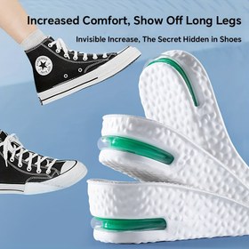 Resim Erkekler & Kadınlar için! 1 Çift Boy Artırıcı Rahat Tabanlık - Yumuşak, Nefes Alabilen TPU ile Şok Emici, 1.5-3.51 cm Kaldırma Artırma, Sneaker & Spor Ayakkabılar için Görünmez Boy Artırma, Boy Artırıcılar 