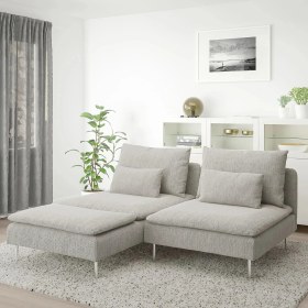 Resim IKEA Bej Konforlu Kanepe - Uzanma Koltuklu 2'li Kanepe 