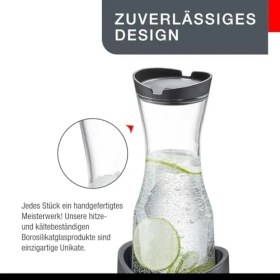 Resim Smartline Borosilikat Cam Sürahi Kapaklı, 1 Litre, Cam Sürahi, Su, Cam Sürahi, Buzlu Çay, Meyve Suyu, Şarap, Kokteyller 
