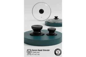 Resim Sb Shopping Evangelina Serisi 2’li Paslanmaz Çelik Lüks Tencere Kapağı Tutucu Seti - 4.5- 5. cm Universal 