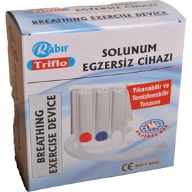 Resim Rabır Triflo Solunum Egzersiz Cihazı- 3 Tane Üfleme Topu Nefes Egzersizi - Çift Yönlü - 4 Adet 