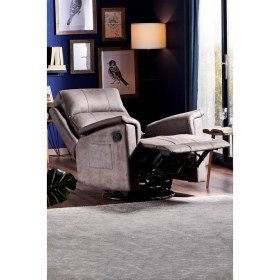 Resim Niron Joyful TV Koltuğu Multi Fonksiyonel Baba Koltuğu Sallanan Dönen ve Yatan Koltuk Özel Nubuk Kumaş 