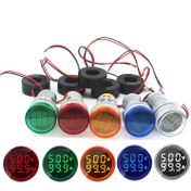 Resim 1 adet Mini LED Dijital Voltmetre & Ampermetre - Çift Ekran AC 20-500V, 0-100A Renk Değiştiren Gerilim & Akım Göstergesi, 22mm Yuvarlak, Çok Renkli Panel - Elektronik Projeler İçin İdeal 