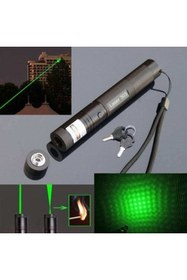 Resim Geltoptan Güçlü Yeşil Lazer Şarjlı Metal Kasa Green Laser Pointer 