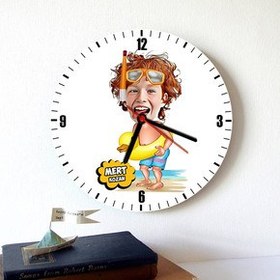 Resim Su Kuşu Çocuk Karikatürlü Duvar Saati 