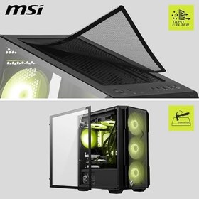 Resim MSI MAG FORGE M120R AIRFLOW TEMPERLİ CAM 3X120MM 1X120MM ARGB FAN MATX GAMİNG BİLGİSAYAR KASASI 