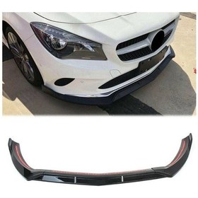 Resim Mercedes Cla W117 Ön Tampon Altı Lip Plastik Kulaklı Parlak Siyah 