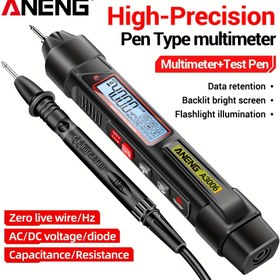 Resim ANENG A3006 4000 Sayım Çok Fonksiyonlu Kalem Tipi Multimetre AC/DC Gerilim Test Cihazı Ohm Hz Sıfır Yangın Hattı Dedektörü Elektrikli Araç 