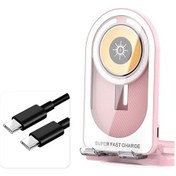 Resim Butu R19 Manyetik Şeffaf Telefon Kablosuz Şarj Cihazı Pembe 