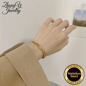 Resim Kadınlar için 1 adet zincir bilezik, paslanmaz çelikten altın takı, hediye/partiler/bayramlar 