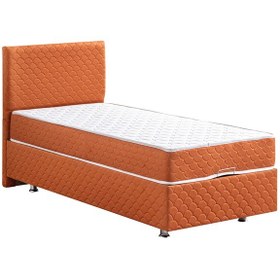 Resim Luka Tek Kişilik Baza Başlık Orthosoft Yatak Seti - Turuncu 90 x 190 CM 