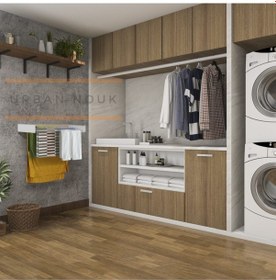 Resim Kurutmalık Çamaşır Askısı - Duvara Monte Çamaşırlık - Patentli Tasarım Cappuccino-70cm Cappuccino 