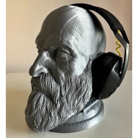 Resim Kordify 3D Baskı Kratos Kafası Kulaklık Tutucu - 23 cm | God Of War Temalı Masaüstü Stand 