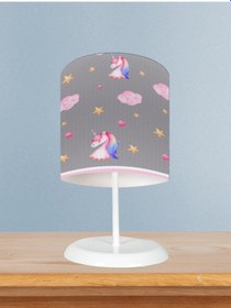 Resim Mekta Home Bebek Ve Çocuk Odası Unicorn Ve Seksek Desenli Abajur 