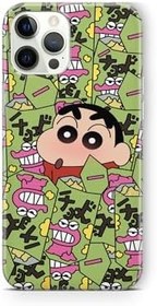 Resim Multitronic iPhone 12 Pro Uyumlu Crayon Shin-Chan Tasarım Baskılı Şeffaf Kılıf 