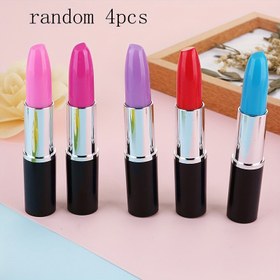 Resim Rastgele 4 adet Yenilikçi Yaratıcı Dudak Ruju Şeklinde Tükenmez Kalem 