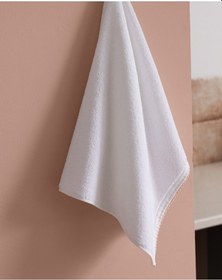 Resim Madame Coco Aveline Kroşeli %100 Pamuk Yüz Havlusu - Beyaz/pudra - 50x70 Cm 8684427208335 Beyaz 
