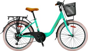 Resim Kron Tetra 3.0 - 24" City Bike - 15' - 21 Vites - V.B. - Mint Yeşili-Kahverengi/Bej 