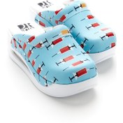 Resim Drmoon Enjektör Desenli Airmax Taban Hakiki Deri Sabo Kadın Terlik Turkuaz 