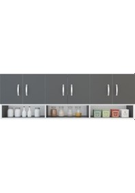 Resim Kenzlife hazır mutfak liberato gri 060*150*32 mutfak banyo dolabı kapaklı raflı 