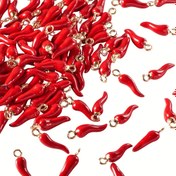 Resim 4/8/12 Adet Biber Takı Kolye Ucu - Parlak Kırmızı Alaşımlı Altın Tonlu Biber Süsleri, DIY Bileklik Küpe Kolye Yapımı İçin, Sevgililer Günü Yeni Yıl Hediyesi, El Yapımı Aksesuarlar, Göz Alıcı Detaylar, Moda Aksesuarları, El Sanatları Tutkunları 