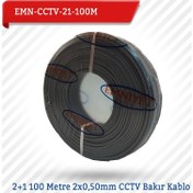 Resim Emnıyet 2+1 100 Metre 2X0,50Mm Cctv Bakır Kablo Emn-Cctv-21-100M 