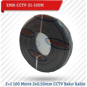 Resim Emnıyet 2+1 100 Metre 2X0,50Mm Cctv Bakır Kablo Emn-Cctv-21-100M 