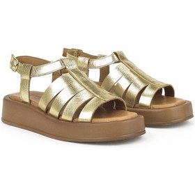 Resim Ziya, Hakiki Deri Kadın Sandalet 1511033z23069 Gold 1511033z23069 326 Gold Altın 