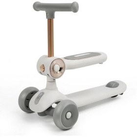 Resim Genel Markalar Led Işık 3 Tekerlekli Yükseklik Ayarlı Oturaklı Çocuk Scooter Beyaz 