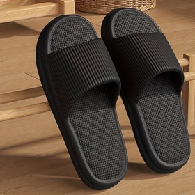 Resim MAOLI Unisex EVA Kaydırmaz Terlikler - Kaymaz, Koku Dirençli, Yastıklı Konfor İç/Dış Mekan Kullanımı için - Her Mevsim Siyah & Beyaz Ev Banyo Ayakkabıları 