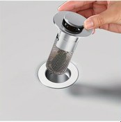 Resim Sunshine022 1 Adet Metal Atık Su Tıpası Zemin Duşakabin Küvet Filtreli Kolay Montaj Gümüş 