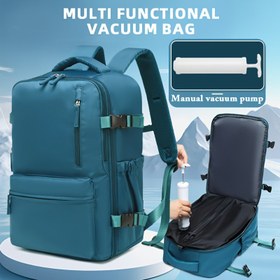 Resim Hava Pompalı Vakum Sıkıştırma Sırt Çantası | Tavus Kuşu Desenli, Dönüştürülebilir, Fermuarlı, Astarlı, Tekerlekli, Laptop Bölmeli, İş Seyahatleri, Seyahat, Günlük İş Gidiş Gelişleri ve Tatiller İçin İdeal 