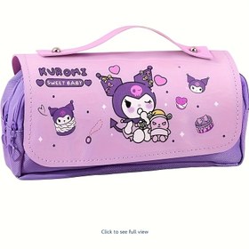 Resim 1 Adet Sanrio Kalem Kutusu, Sevimli Kuromi Desenli, Bölmeli Saklama Çantası, Masaüstü Organizasyon Çantası, Ofis Malzemeleri İçin İdeal, Tatiller, Doğum Günleri ve Yeni Dönem Hediyesi 