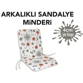 Resim Viphomeconceptltd Sandalye Minderi Arkalıklı Büyük Fermuarlı 1 Adet Marin Desen 