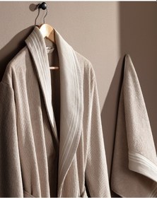 Resim Madame Coco Delron Erkek %100 Pamuk Bornoz Set - Bej - Lüks Koleksiyon Born0000000047 Ekru 