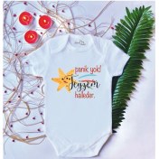 Resim Limon Unisex Bebek Baskılı Panik Yok Teyzem Pamuklu Çıtçıtlı Body 