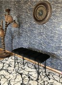 Resim Yirmi15 Metal Ayaklı Eco Black Babyface Puf & Bench 