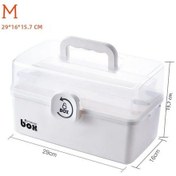 Resim Taşınabilir 3 Katmanlı İlk Yardım Çantası İlaç Saklama Kabı Büyük Kapasiteli Aile İlaç Organizatör Kutusu Aile Acil Durum Kiti Kutusu Beyaz-m, 